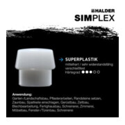 Halder Schonhammer mit Superplastik-Einsätzen (weiß) 100G mm-5