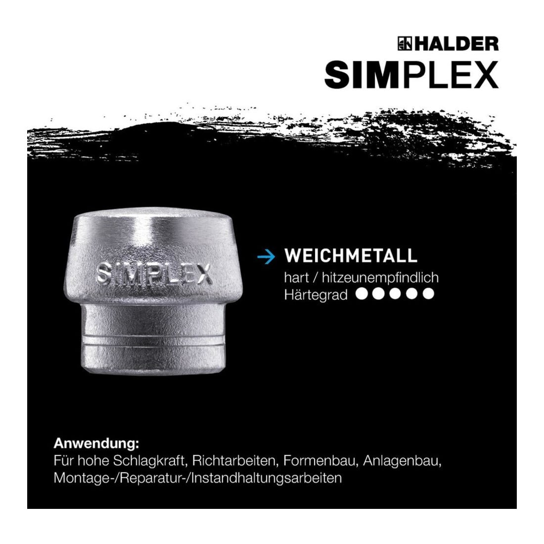 Halder Schonhammer SIMPLEX 50mm caoutchouc/doux