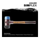 Halder Schonhammer SIMPLEX 60 mm Caoutchouc / TPE doux avec support Corps en fonte d'acier-4