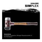 Halder Schonhammer SIMPLEX 60mm caoutchouc / métal tendre avec support boîtier en fonte d'acier