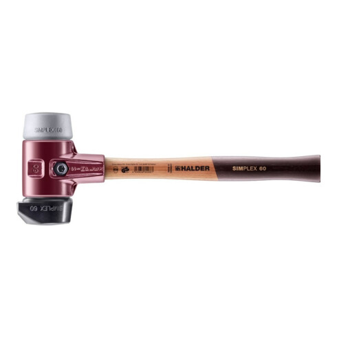 Halder Schonhammer SIMPLEX 60mm Caoutchouc / TPE-Mid avec support Boîtier en fonte d'acier