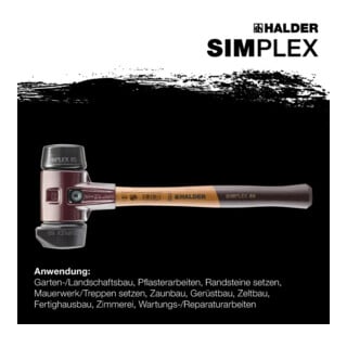 Halder Schonhammer SIMPLEX 60mm Gummi m. Standfuss Stahlgussgehäuse