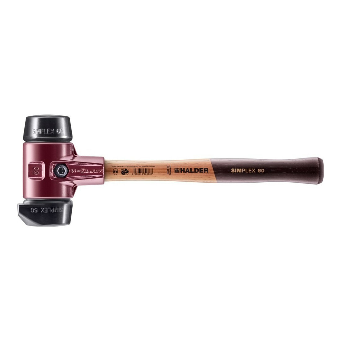 Halder Schonhammer SIMPLEX 60mm Gummi m. Standfuss Stahlgussgehäuse