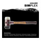 Halder Schonhammer SIMPLEX 60mm Gummi / Nylon m. Standf. Stahlgussgeh.-1