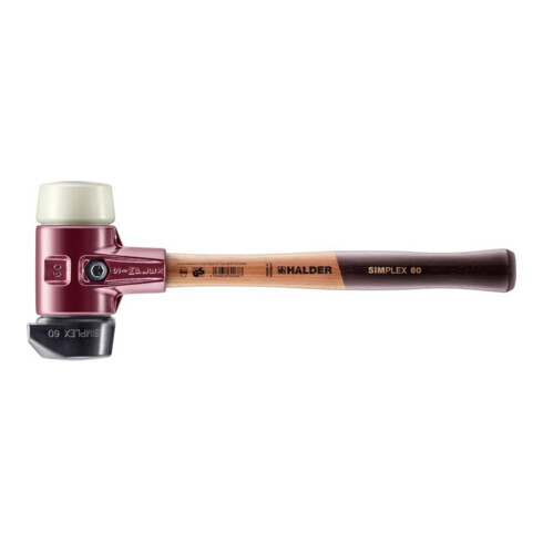 Halder Schonhammer SIMPLEX 60mm Gummi / Nylon m. Standf. Stahlgussgeh.