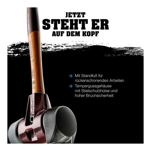 Halder Schonhammer SIMPLEX 60mm Gummi / Nylon m. Standf. Stahlgussgeh.