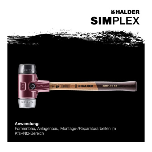 Halder Schonhammer SIMPLEX 80mm Caoutchouc/Matière souple