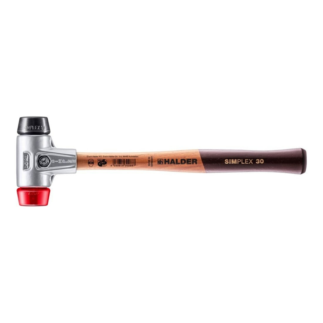 Halder Schonhammer Simplex alu 30 mm caoutchouc/plastique