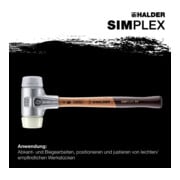 Halder Schonhammer Simplex alu 60 mm TPE-moy/Nylon-5