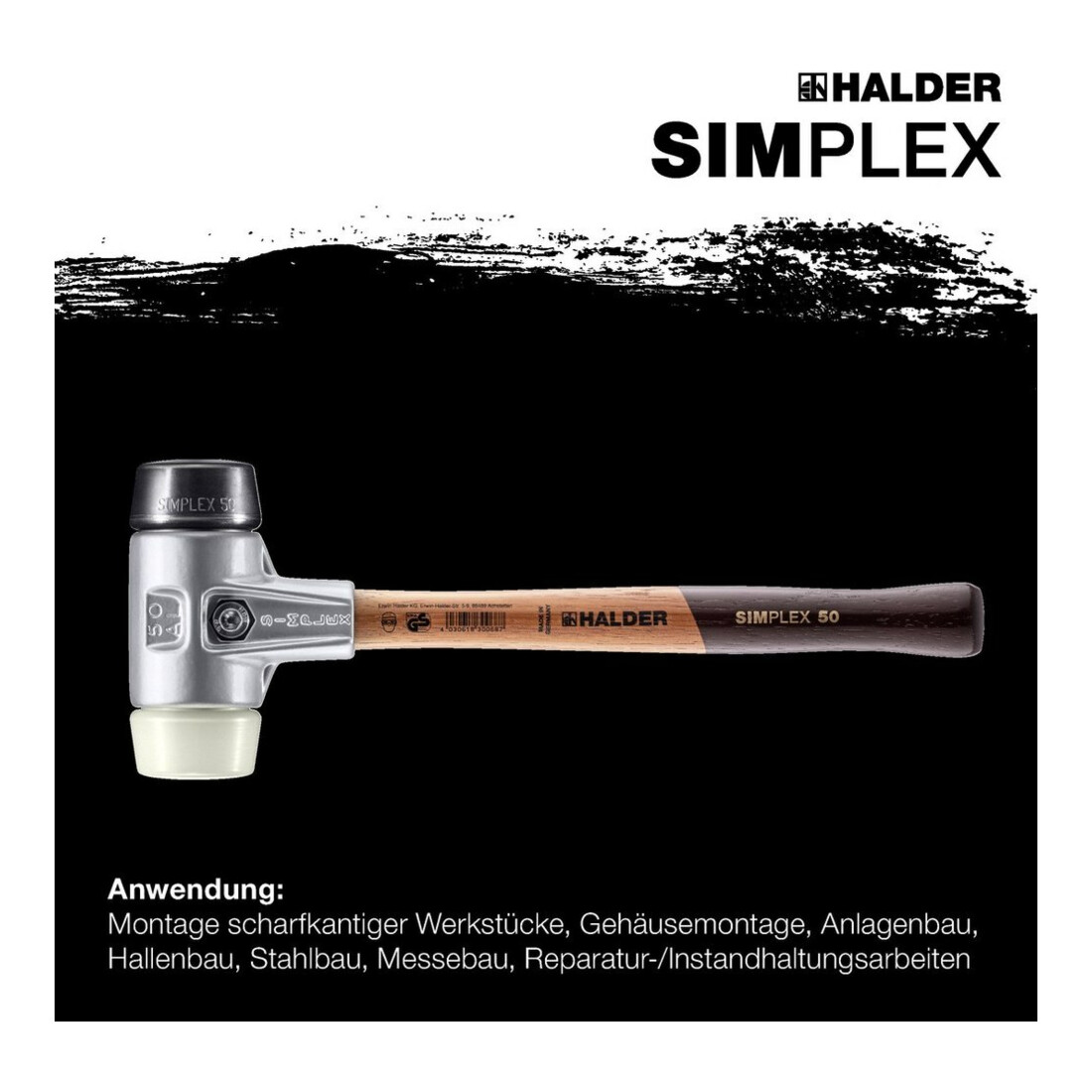 Halder Schonhammer Simplex Alug. 40mm Gummi/Nylon