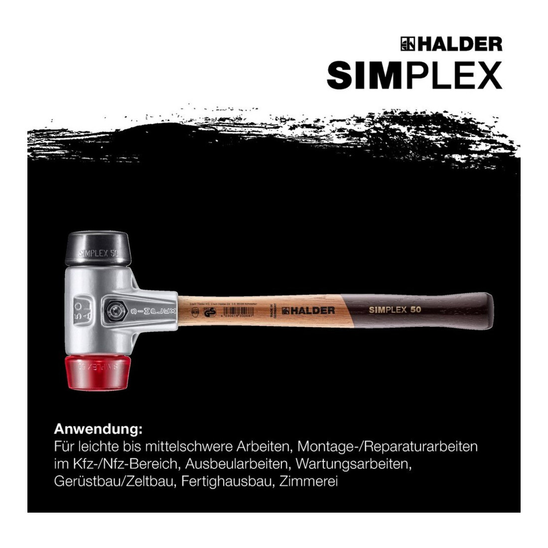 Halder Schonhammer Simplex Alug. 40mm Gummi/Plastik