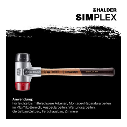Halder Schonhammer Simplex Alug. 50mm Gummi/Plastik