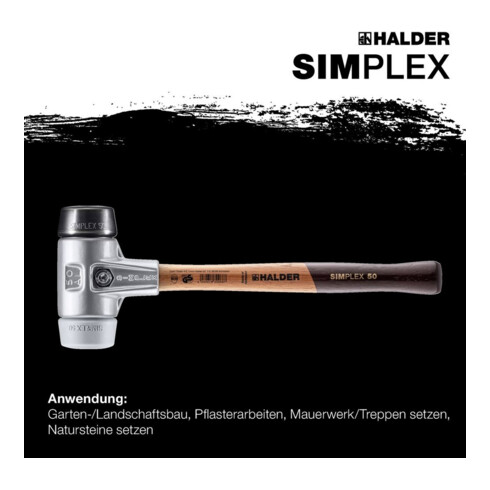 Halder Schonhammer Simplex Alug. 50mm Gummi/TPE-mid