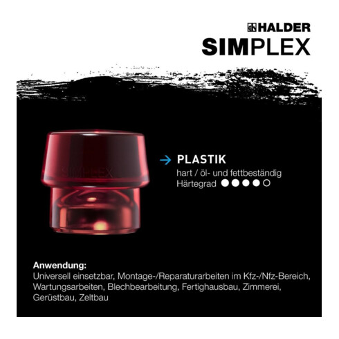 Halder Schonhammer Simplex Alug. 60mm Gummi/Plastik