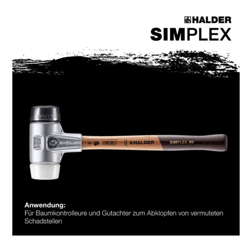 Halder Schonhammer Simplex Alug. 60mm Gummi/Superpl.