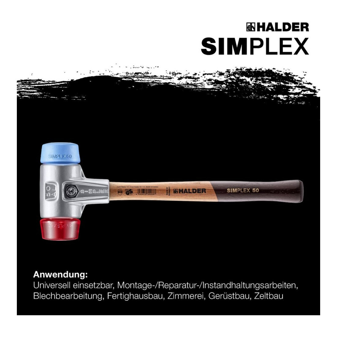 Halder Schonhammer Simplex Alug. 60mm TPE-soft/Pla.