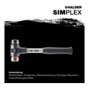 Halder Schonhammer Simplex Fibre 40 mm Caoutchouc/Cuivre