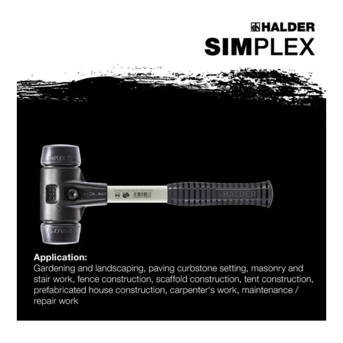 Halder Schonhammer SIMPLEX Fibre 60 mm Caoutchouc