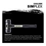 Halder Schonhammer SIMPLEX Fibre 60 mm Caoutchouc