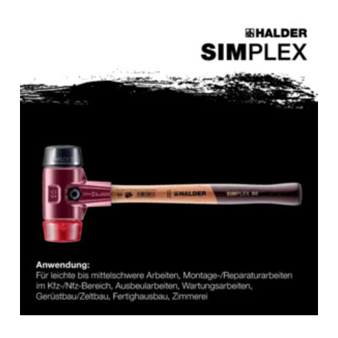 Halder Schonhammer Simplex EH-3026, Gummi- + Kunststoffeinsatz