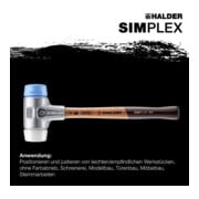 Halder Schonhammer SIMPLEX L.300mm Kopf-D.30mm HO Superplast.weiß/TPE-soft blau