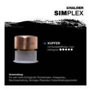 Halder Schonhammer SIMPLEX L.330mm Kopf-D.40mm hart Fiberglas Kupfer m.Ku-Hülse-2