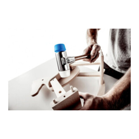 Halder Schonhammer SIMPLEX L.330mm Kopf-D.40mm HO Superplast.weiß/TPE-soft blau