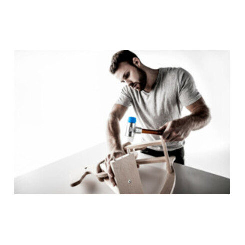 Halder Schonhammer SIMPLEX L.330mm Kopf-D.40mm HO Superplast.weiß/TPE-soft blau