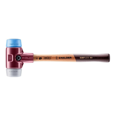 Halder Schonhammer SIMPLEX L.350mm Kopf-D. 50mm mittelh.HO TPE-soft,blau/TPE-mid,grau