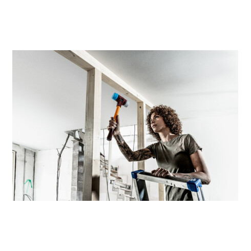 Halder Schonhammer SIMPLEX L.350mm Kopf-D. 50mm mittelh.HO TPE-soft,blau/TPE-mid,grau