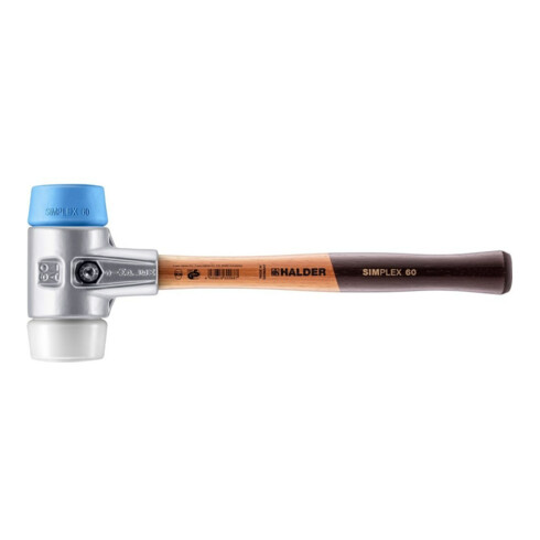 Halder Schonhammer SIMPLEX L.405mm Kopf-D.60mm HO Superplast.weiß/TPE-soft blau
