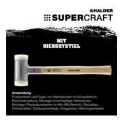 Halder Schonhammer Supercraft Kopf-D.20mm Hickory rückschlagfrei hart Nyl.weiß