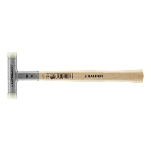 Halder Schonhammer Supercraft Kopf-D.20mm Hickory rückschlagfrei hart Nyl.weiß