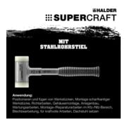 Halder Schonhammer Supercraft EH-3377, mit Stahlrohrstiel, Nyloneinsatz rückschlagfrei