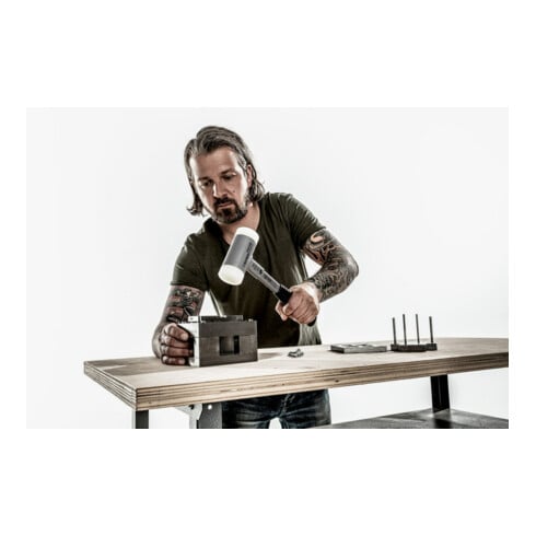 Halder Schonhammer Supercraft EH-3377, mit Stahlrohrstiel, Nyloneinsatz rückschlagfrei