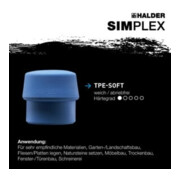 Schonhammerkopf SIMPLEX Kopf-Ø 40mm TPE-soft blau weich HALDER
