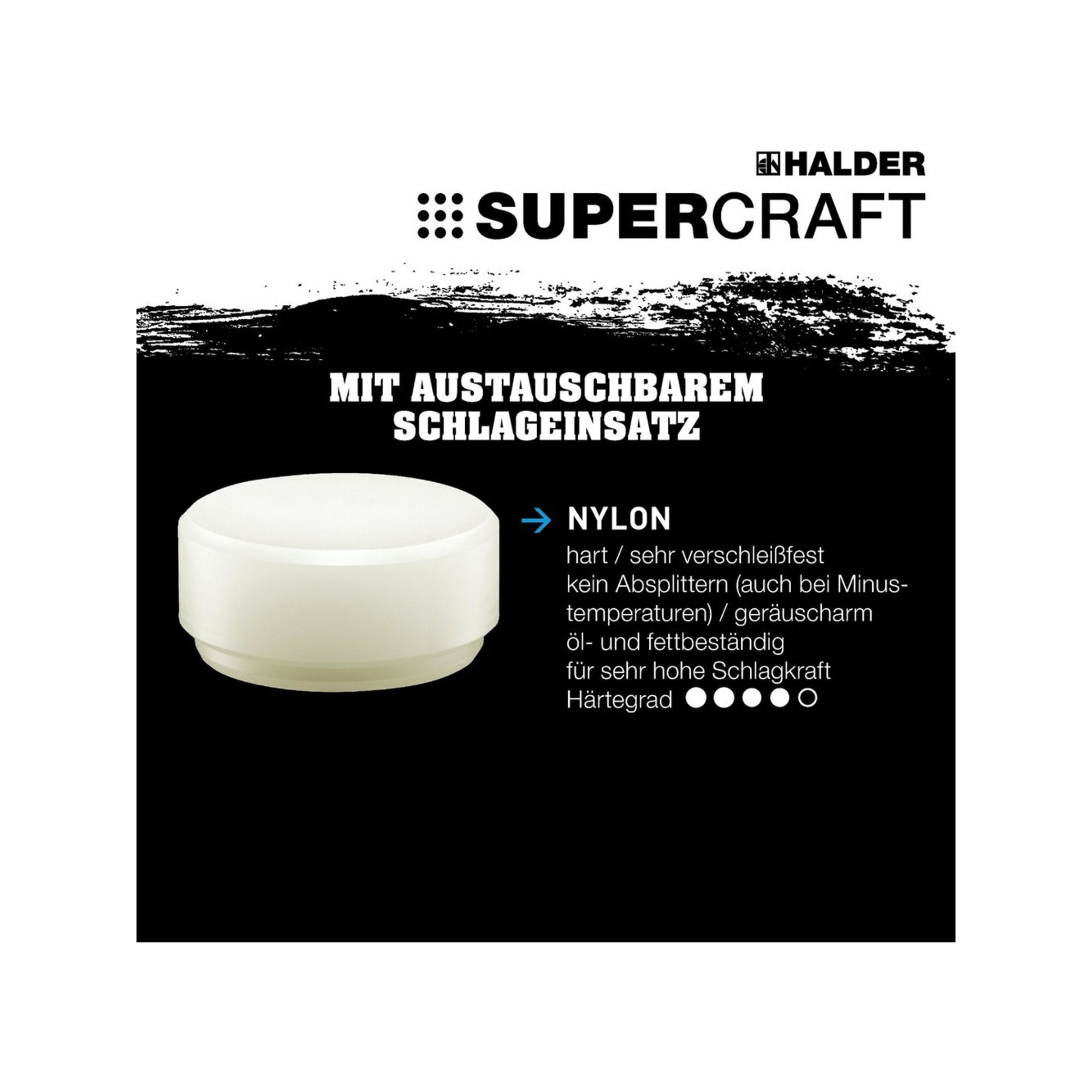 Halder Schonhammerkopf SUPERCRAFT Kopf-D. 45mm Nyl.weiß hart