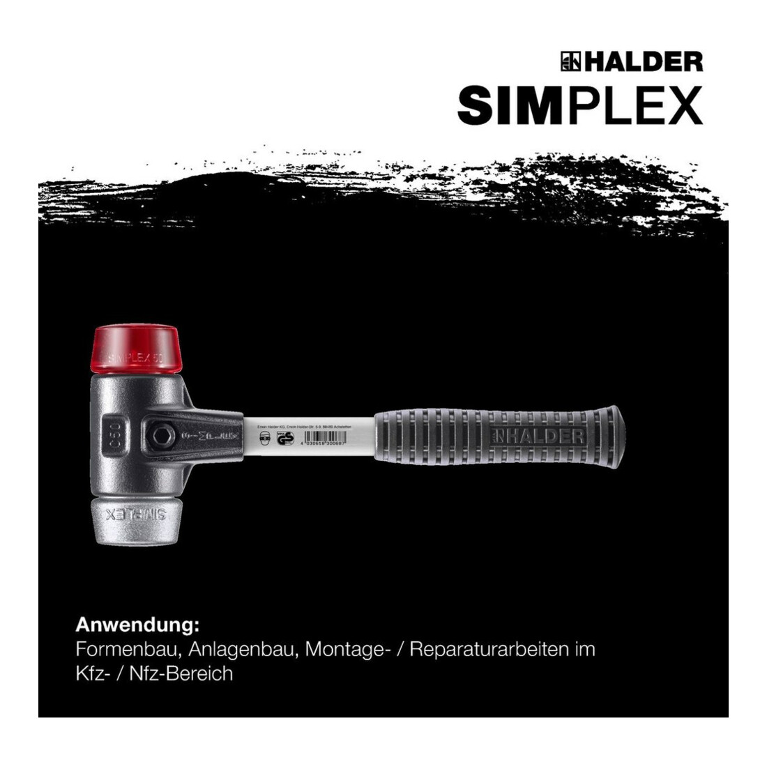 Halder SchonhammerSimplex Fiber. 30mm Plastik/WM.