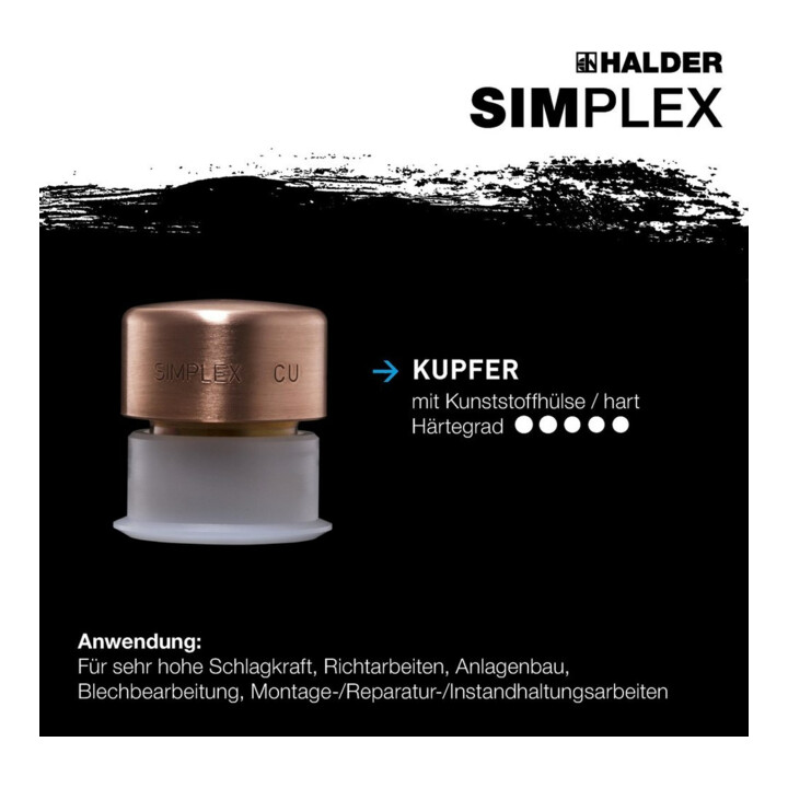 Halder SchonhammerSimplex Fiber. 30mm TPE-soft/Kupf.