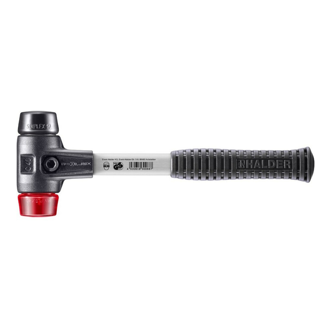 Halder SchonhammerSimplex Fiber. 40mm Gummi/Plastik