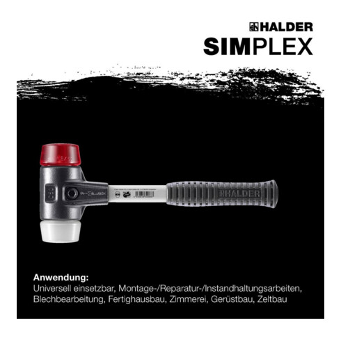 Halder SchonhammerSimplex Fiber. 40mm Plastik/SP.
