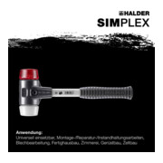 Halder SchonhammerSimplex Fiber. 40mm Plastik/SP.