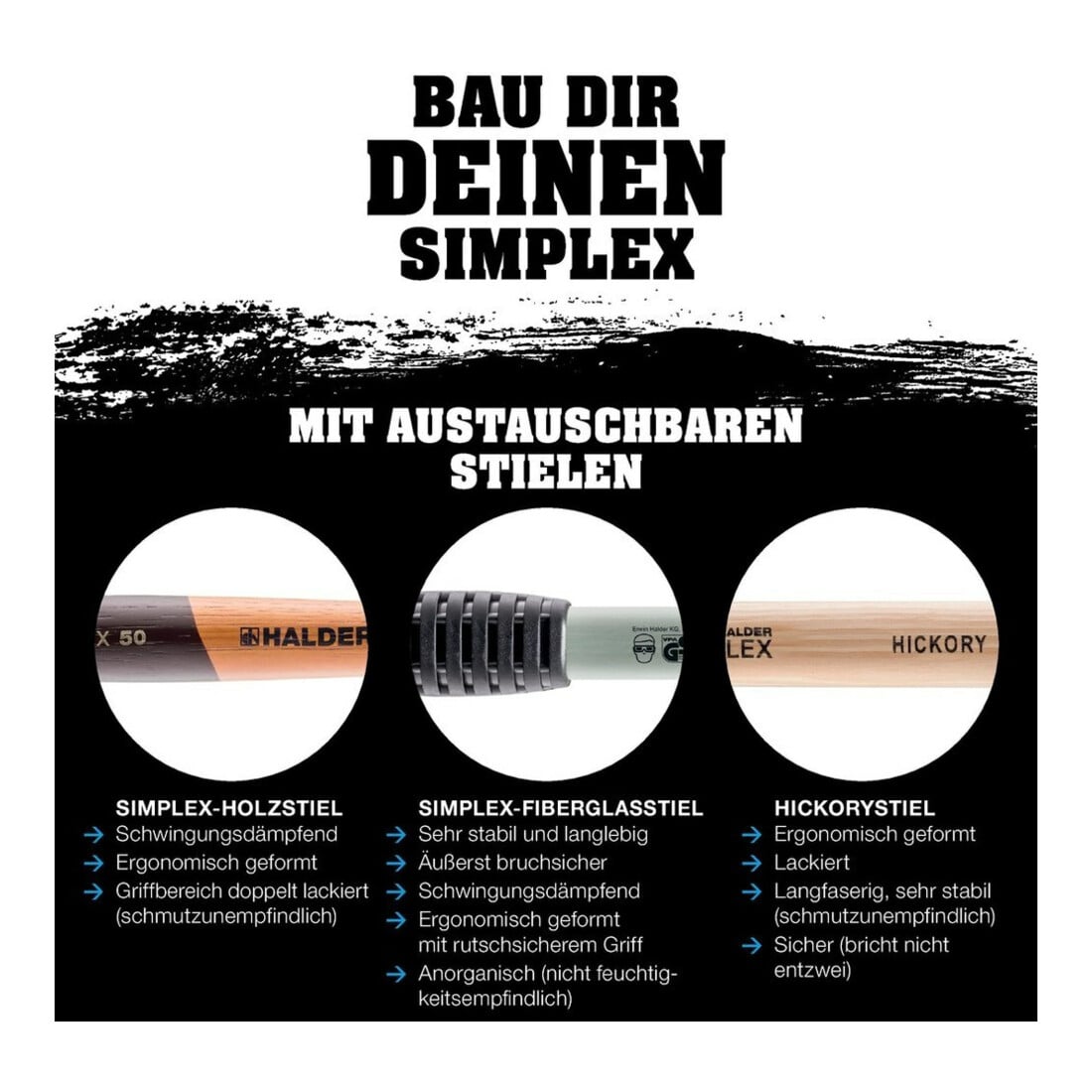 Halder SchonhammerSimplex Fiber. 40mm Plastik/SP.