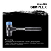 Halder SchonhammerSimplex Fiber. 40mm TPE-soft/Gummi