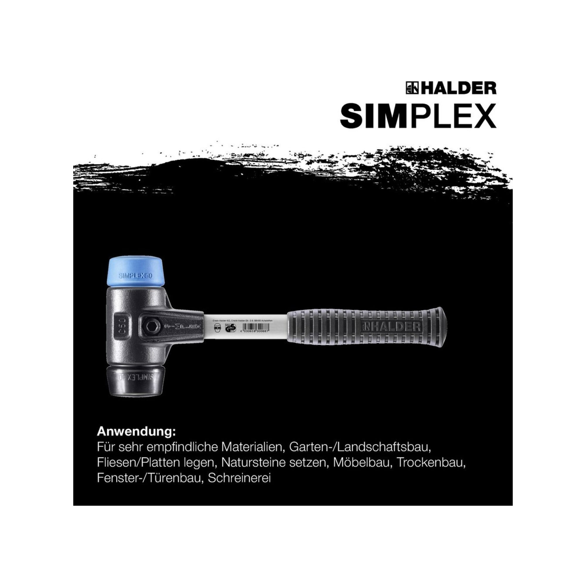 Halder SchonhammerSimplex Fiber. 40mm TPE-soft/Gummi