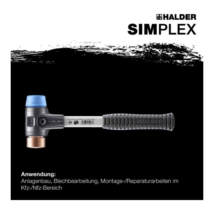 Halder SchonhammerSimplex Fiber. 40mm TPE-soft/Kupf.