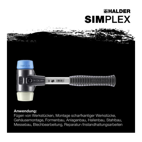 Halder SchonhammerSimplex Fiber. 40mm TPE-soft/Nylon