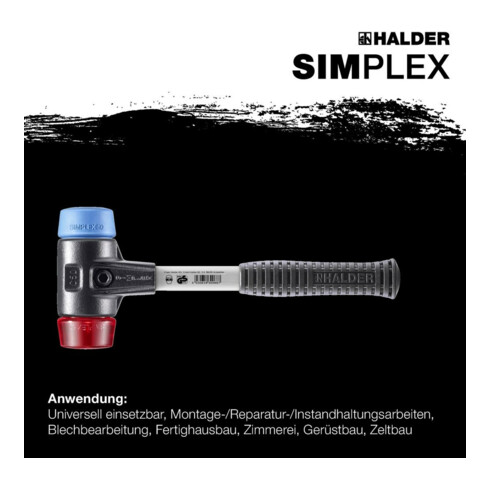 Halder SchonhammerSimplex Fiber. 40mm TPE-soft/Pla.