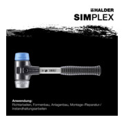Halder SchonhammerSimplex Fiber. 40mm TPE-soft/WM