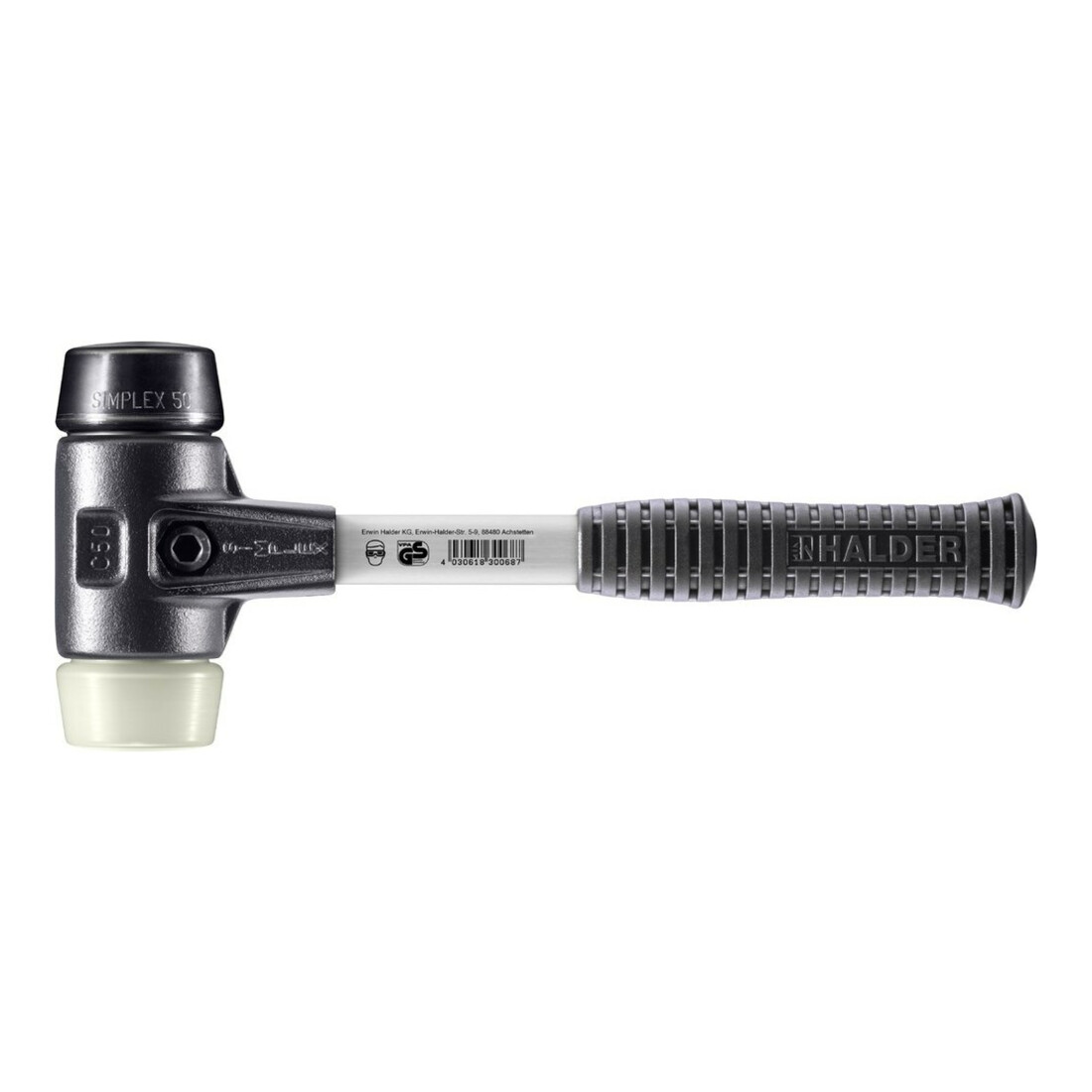 Halder SchonhammerSimplex Fiber. 50mm Gummi/Nylon